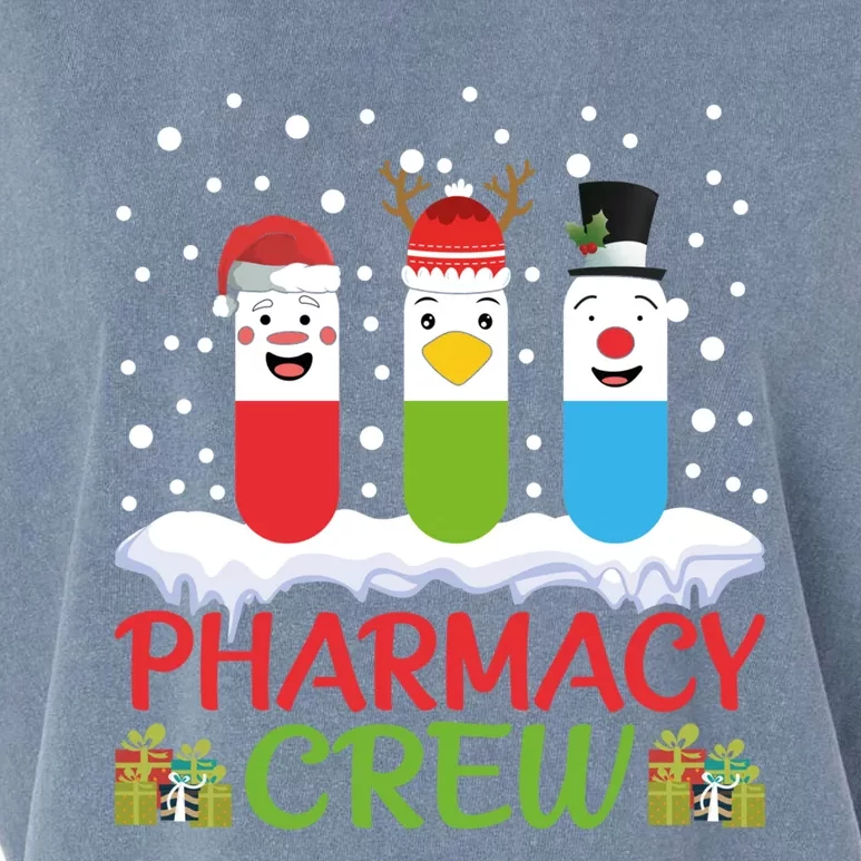 Pharmacy Crew Christmas Pills Snow Reindeer Santa Claus Gift Garment-Dyed Women's Muscle Tee