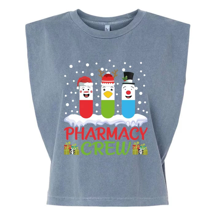 Pharmacy Crew Christmas Pills Snow Reindeer Santa Claus Gift Garment-Dyed Women's Muscle Tee