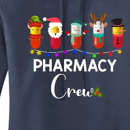 Pharmacy Crew Christmas Pills Snow Reindeer Santa Claus Gift Women's Pullover Hoodie