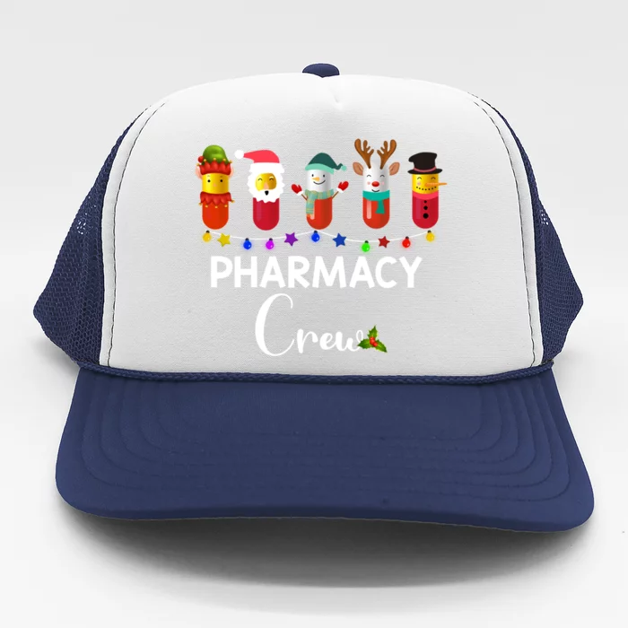 Pharmacy Crew Christmas Pills Snow Reindeer Santa Claus Gift Trucker Hat