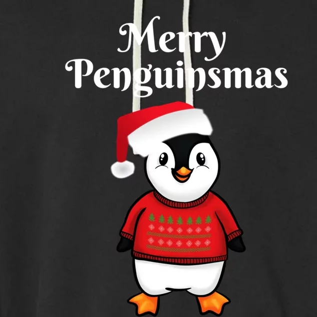 Penguin Christmas Cute Gift Garment-Dyed Fleece Hoodie