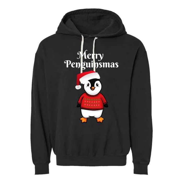 Penguin Christmas Cute Gift Garment-Dyed Fleece Hoodie