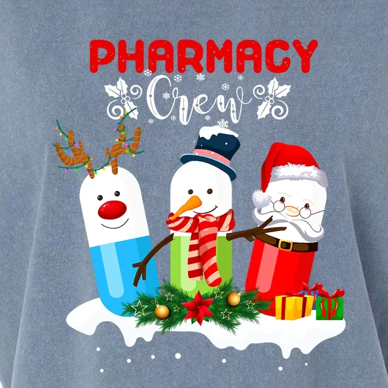 Pharmacy Crew Christmas Pills Snow Reindeer Santa Claus Gift Garment-Dyed Women's Muscle Tee