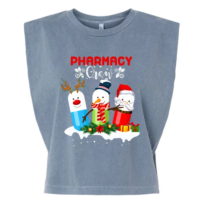 Pharmacy Crew Christmas Pills Snow Reindeer Santa Claus Gift Garment-Dyed Women's Muscle Tee