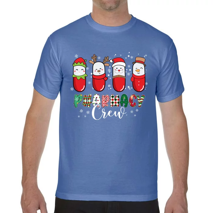 Pharmacy Crew Christmas Pills Snow Reindeer Santa Lights Gift Comfort Colors T-Shirt