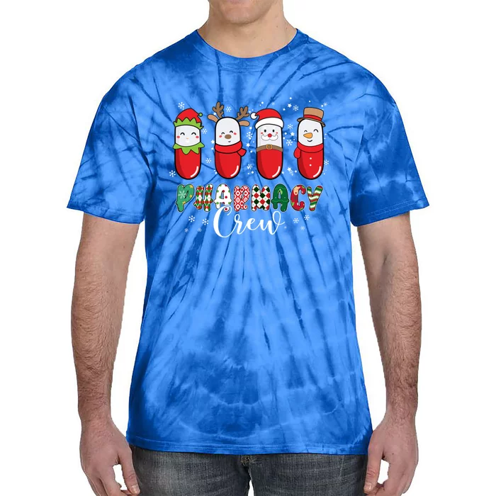 Pharmacy Crew Christmas Pills Snow Reindeer Santa Lights Gift Tie-Dye T-Shirt