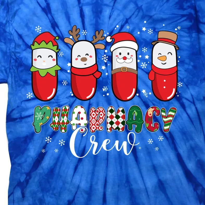 Pharmacy Crew Christmas Pills Snow Reindeer Santa Lights Gift Tie-Dye T-Shirt