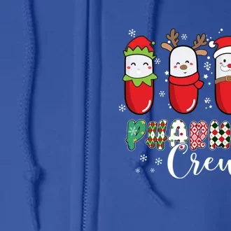 Pharmacy Crew Christmas Pills Snow Reindeer Santa Lights Gift Full Zip Hoodie