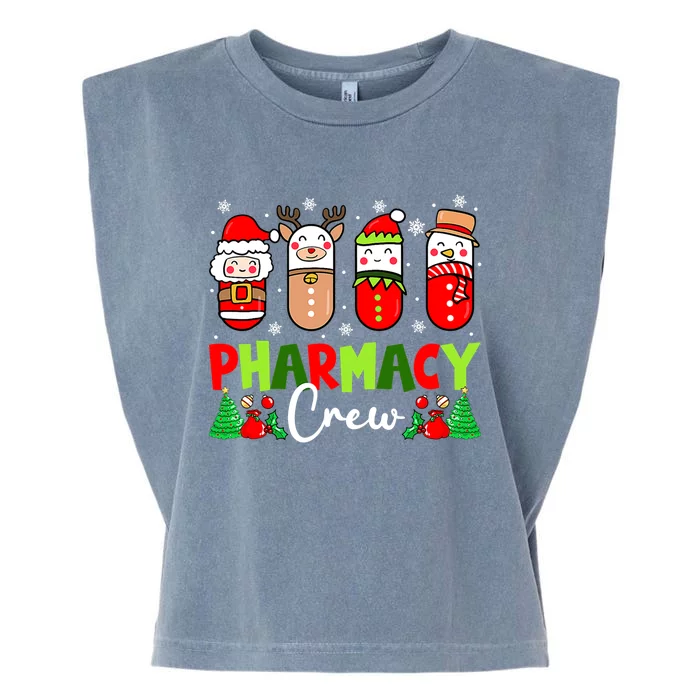 Pharmacy Crew Christmas Pills Snow Reindeer Xmas Pajamas Gift Garment-Dyed Women's Muscle Tee