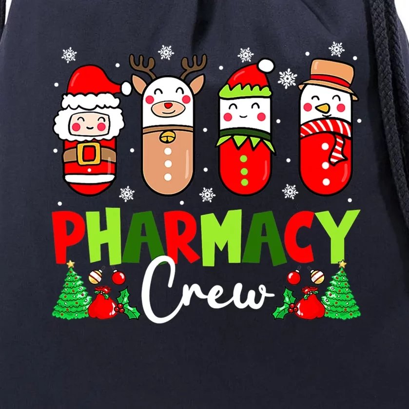 Pharmacy Crew Christmas Pills Snow Reindeer Xmas Pajamas Gift Drawstring Bag