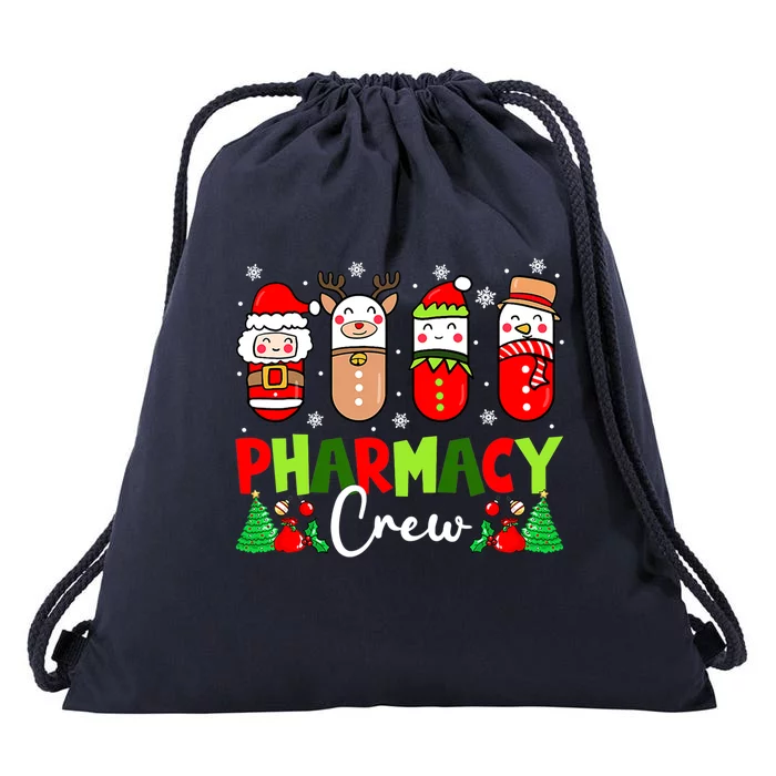 Pharmacy Crew Christmas Pills Snow Reindeer Xmas Pajamas Gift Drawstring Bag