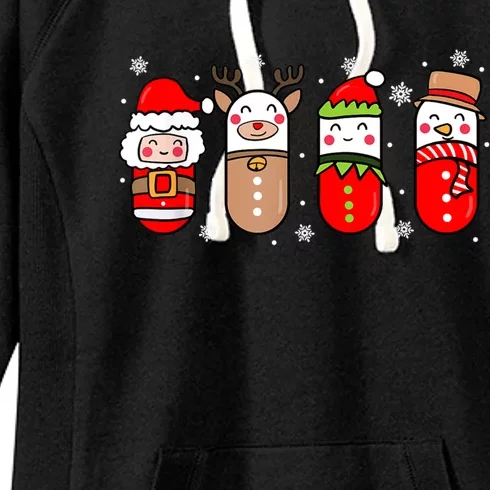 Pharmacy Crew Christmas Pills Snow Reindeer Xmas Pajamas Gift Women's Fleece Hoodie