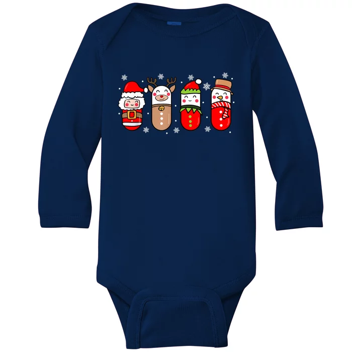 Pharmacy Crew Christmas Pills Snow Reindeer Xmas Pajamas Gift Baby Long Sleeve Bodysuit