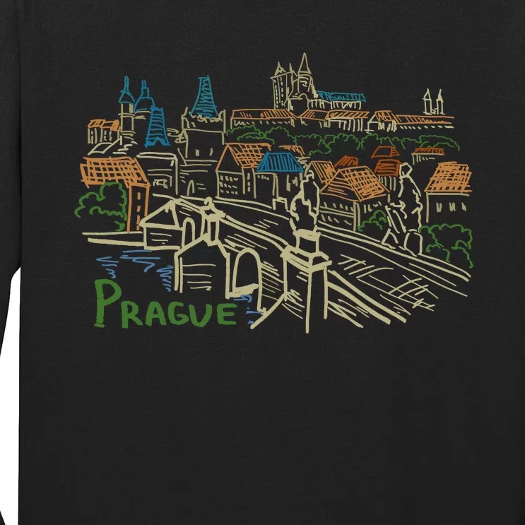 Prague City Charles Bridge Tall Long Sleeve T-Shirt