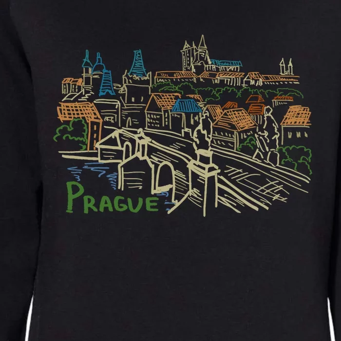 Prague City Charles Bridge Womens California Wash Sweatshirt