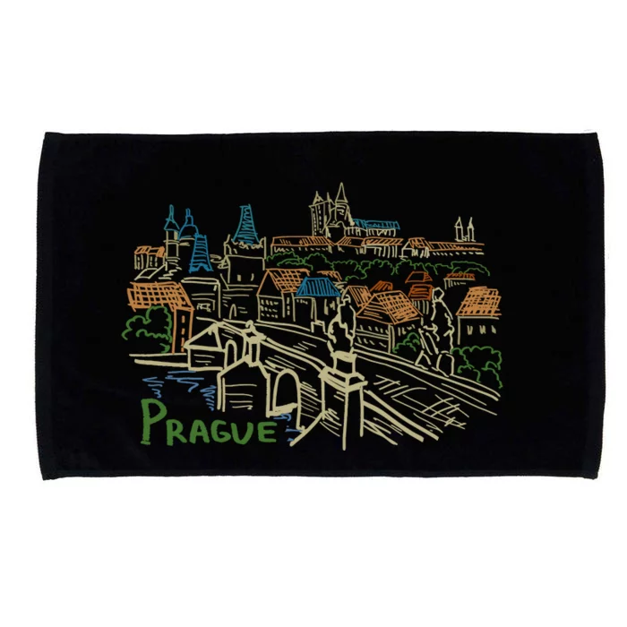 Prague City Charles Bridge Microfiber Hand Towel