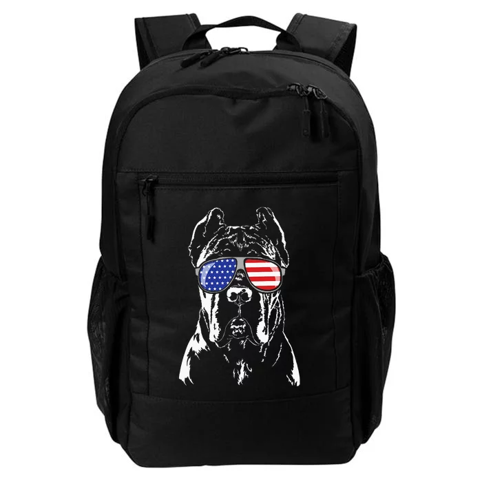 Proud Cane Corso American Flag Sunglasses Patriotic Dog Daily Commute Backpack