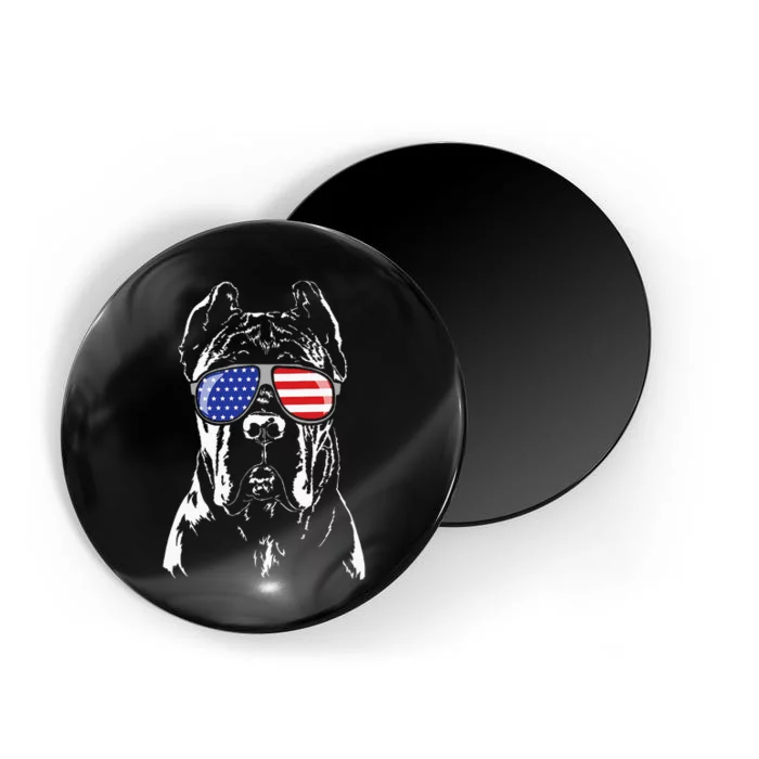 Proud Cane Corso American Flag Sunglasses Patriotic Dog Magnet