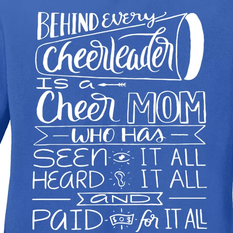 Proud Cheer Cheerleader Mom Parent Saying Seen Heard Paid Funny Gift Ladies Long Sleeve Shirt