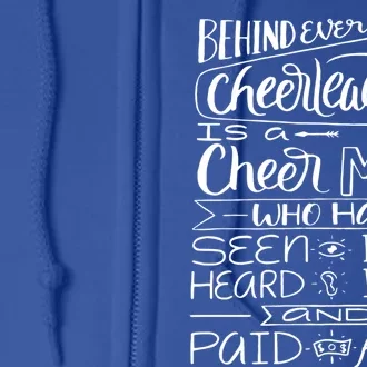 Proud Cheer Cheerleader Mom Parent Saying Seen Heard Paid Funny Gift Full Zip Hoodie