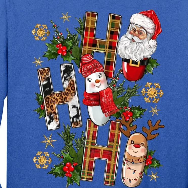 Pharmacy Crew Christmas Pills Snow Reindeer Xmas Pajamas Gift Tall Long Sleeve T-Shirt