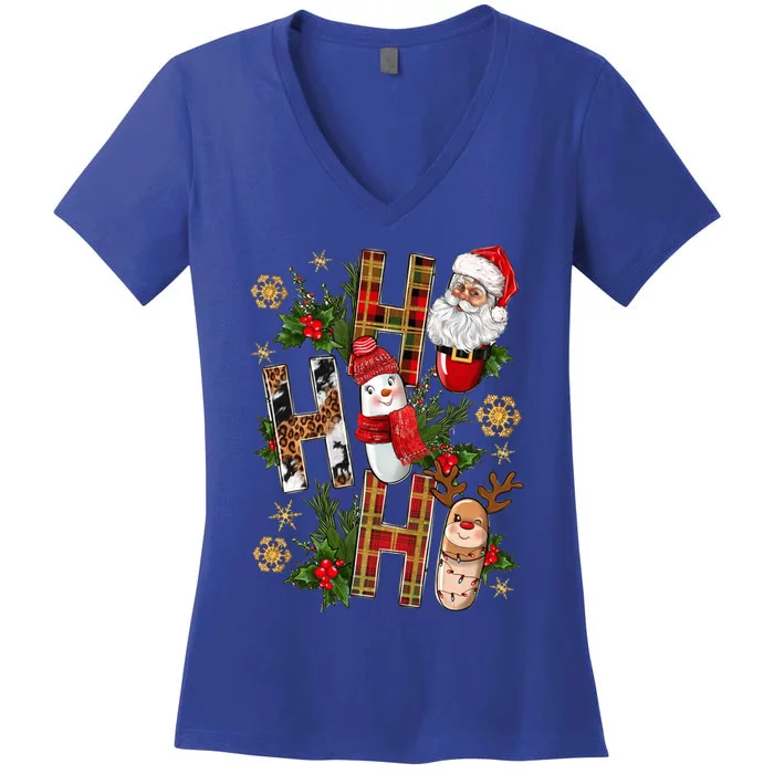 Pharmacy Crew Christmas Pills Snow Reindeer Xmas Pajamas Gift Women's V-Neck T-Shirt