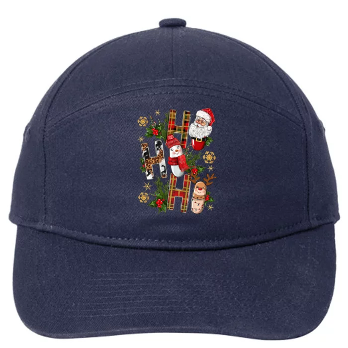 Pharmacy Crew Christmas Pills Snow Reindeer Xmas Pajamas Gift 7-Panel Snapback Hat