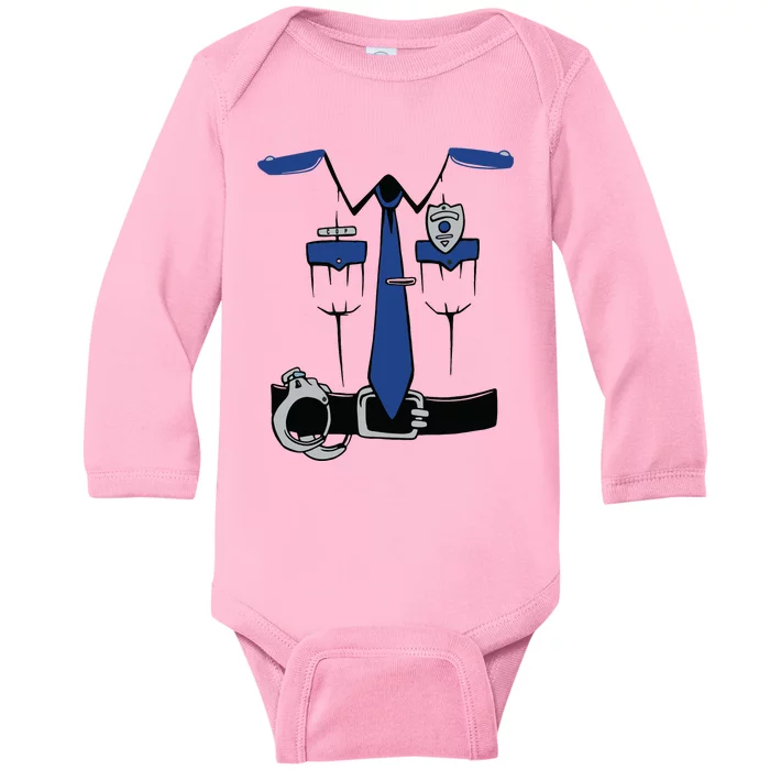 Police Costume Cop Uniform Officer Halloween Baby Long Sleeve Bodysuit