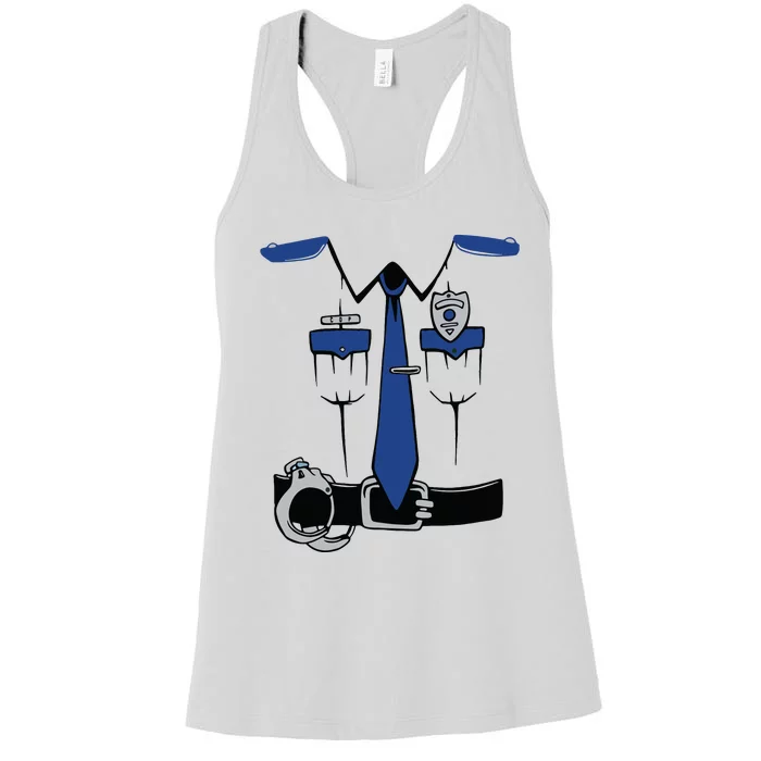 Police Costume Cop Uniform Officer Halloween Women's Racerback Tank