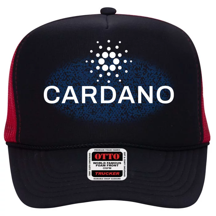 Pixel Cardano Cryptocurrency Logo High Crown Mesh Trucker Hat