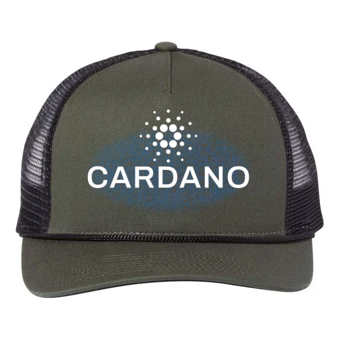 Pixel Cardano Cryptocurrency Logo Retro Rope Trucker Hat Cap