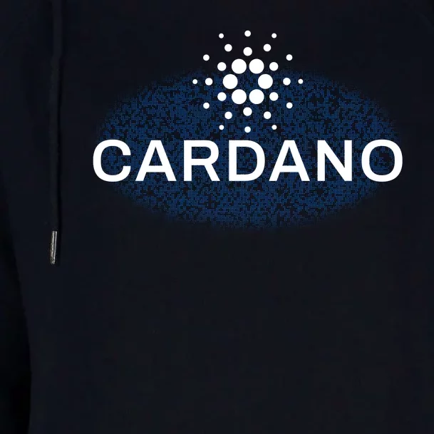 Pixel Cardano Cryptocurrency Logo Womens Funnel Neck Pullover Hood