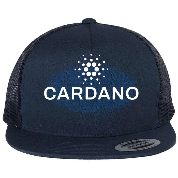 Pixel Cardano Cryptocurrency Logo Flat Bill Trucker Hat