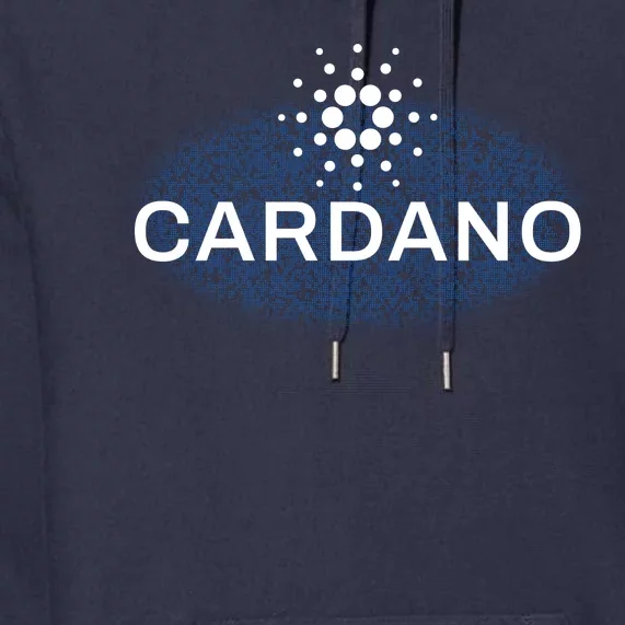 Pixel Cardano Cryptocurrency Logo Premium Hoodie