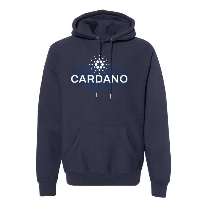 Pixel Cardano Cryptocurrency Logo Premium Hoodie