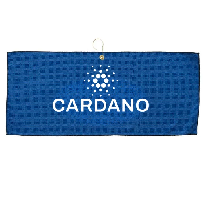 Pixel Cardano Cryptocurrency Logo Large Microfiber Waffle Golf Towel