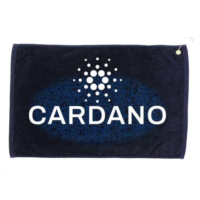 Pixel Cardano Cryptocurrency Logo Grommeted Golf Towel