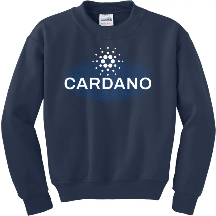 Pixel Cardano Cryptocurrency Logo Kids Sweatshirt