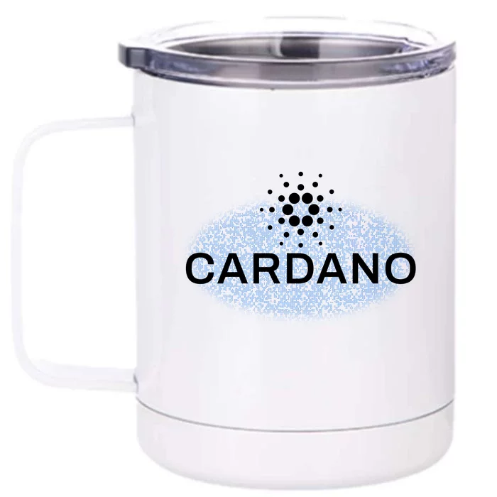 Pixel Cardano Cryptocurrency Logo Front & Back 12oz Stainless Steel Tumbler Cup