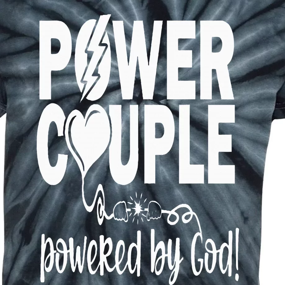 Power Couple Christian Couples Matching Valentines Day Kids Tie-Dye T-Shirt