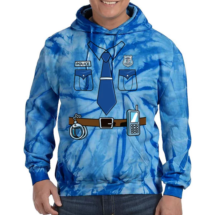 Police Costume Cop Uniform Officer Halloween Tie Dye Hoodie