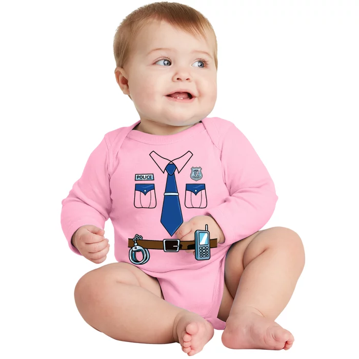 Police Costume Cop Uniform Officer Halloween Baby Long Sleeve Bodysuit