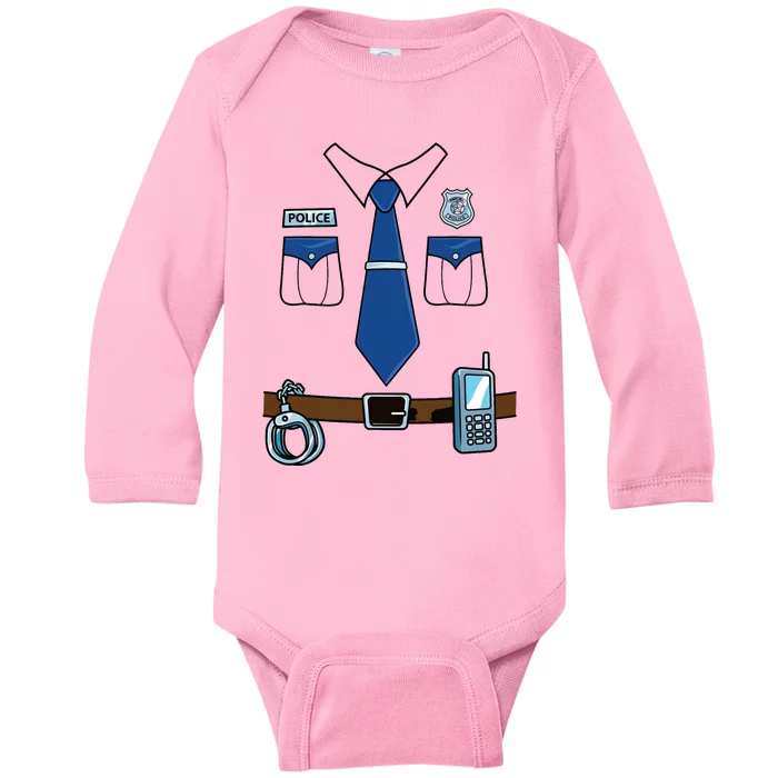 Police Costume Cop Uniform Officer Halloween Baby Long Sleeve Bodysuit