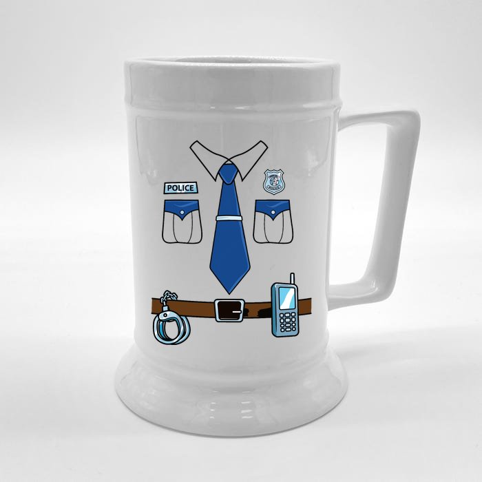 Police Costume Cop Uniform Officer Halloween Front & Back Beer Stein