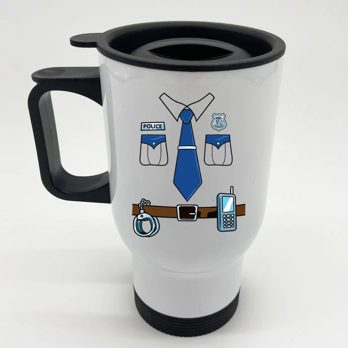 Police Costume Cop Uniform Officer Halloween Front & Back Stainless Steel Travel Mug