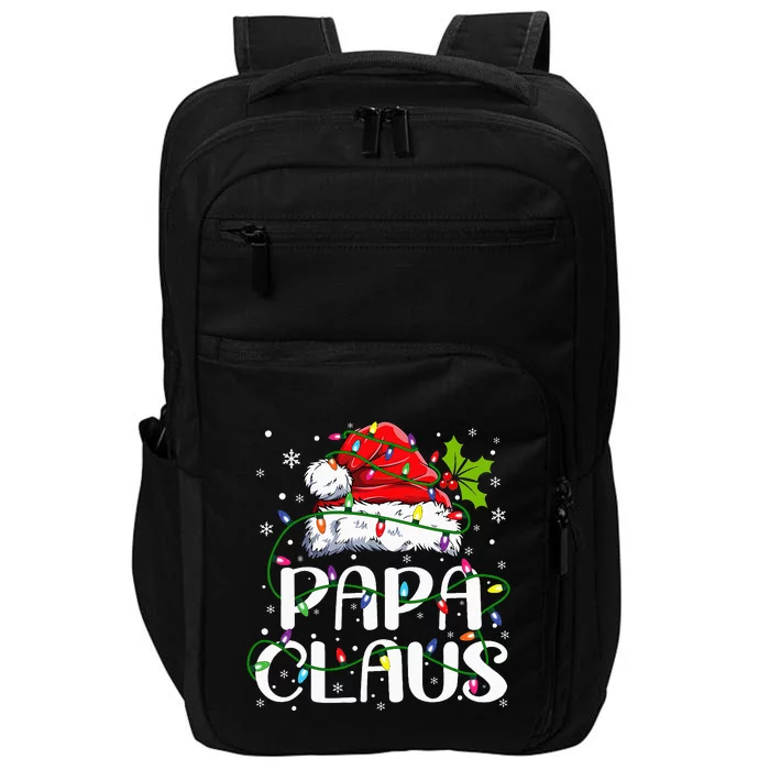 Papa Claus Christmas Lights Pajama Family Matching Impact Tech Backpack