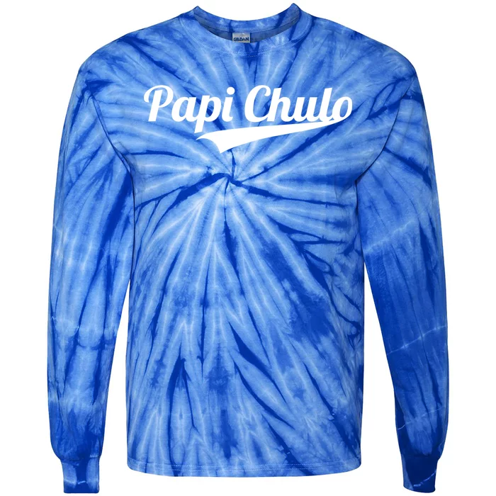 Papi Chulo Cool Daddy Fathers Day Gift Best Papa Gift Tie-Dye Long Sleeve Shirt