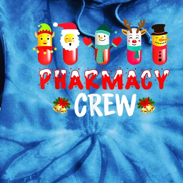 Pharmacy Crew Christmas Snow Reindeer Santa Claus Gift Tie Dye Hoodie