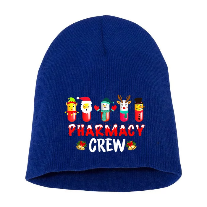 Pharmacy Crew Christmas Snow Reindeer Santa Claus Gift Short Acrylic Beanie