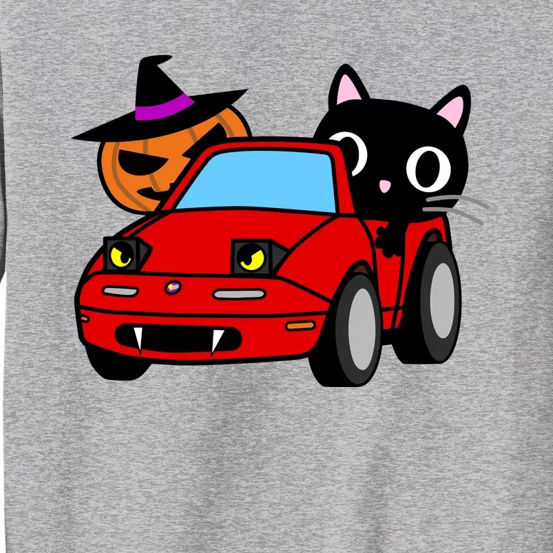 Pumpkin Cat Car For Kids Halloween Tall Sweatshirt